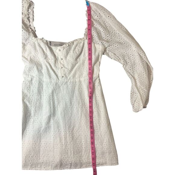 NWT Boohoo Eyelet Babydoll‎ Dress Feminine Cottagecore Coastal Cowgirl Coquette - Picture 6 of 8